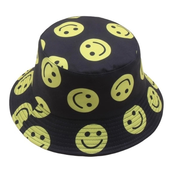 Unisex Reversible Smiley Face Bucket Hat - Picture 1 of 4